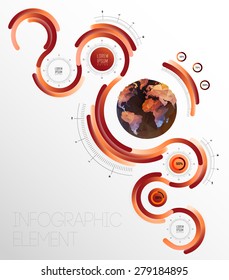 Business Infographics. Line elements can be used for workflow layout, banner, step up options,  number options,  web template