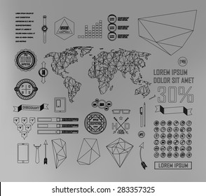 Business Infographics. Line elements can be used for workflow layout, banner, step up options,  number options,  web template