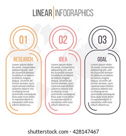 Business infographics. Linear diagram with frames. Vector template.