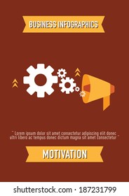 business Infographics. motivation. flat design elements.  concept vector illustration  