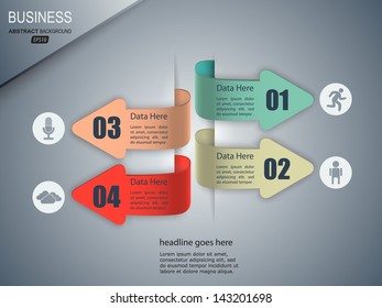 Business infographics - numbered arrows with data / vector element
