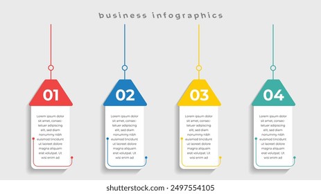 Business infographics Numbers 4 options or steps