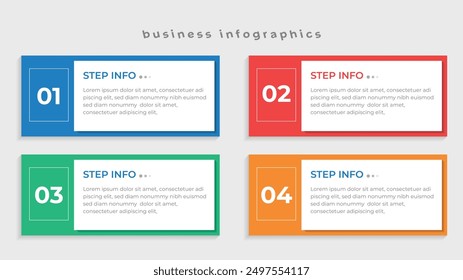 Infografías de negocios Números 4 opciones o pasos