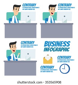 Business Infographics - office workers, businessman