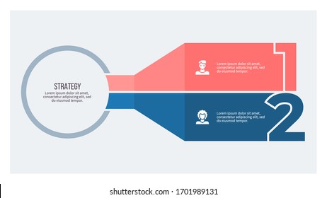 Business infographics . Organization chart with 2 steps, number options. Vector chart. 