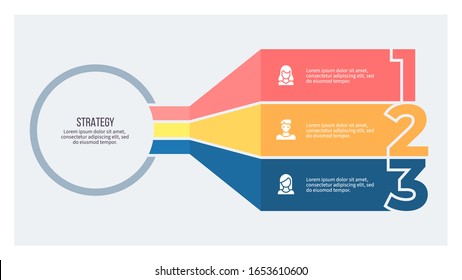 Business infographics . Organization chart with 3 steps, number options. Vector chart. 