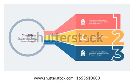 Business infographics . Organization chart with 3 steps, number options. Vector chart. 