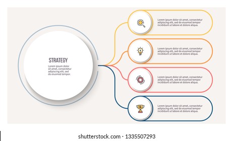 Business infographics. Organization chart with 4 steps, options.Vector infographic element.