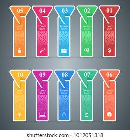 Business Infographics origami style Vector illustration. List of 10 items. 