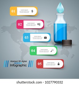 Business Infographics origami style Vector illustration. Bottle, water, drink icon.