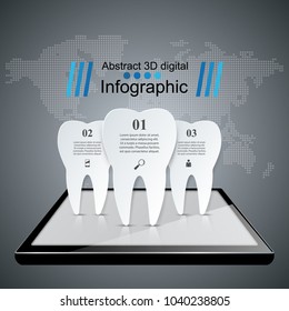Business Infographics origami style Vector illustration. Tooth icon.