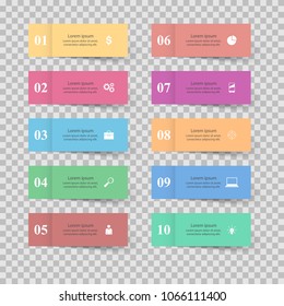 Business Infographics origami style Vector illustration. List of 10 items. 