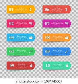 Business Infographics origami style Vector illustration. List of 10 items. 