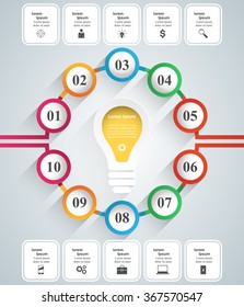 Business Infographics origami style Vector illustration. Bulb icon.