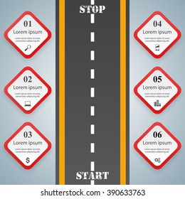 Business Infographics origami style Vector illustration.  Road illustration.