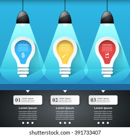 Business Infographics origami style Vector illustration. Bulb icon. Light icon. Lamp icon.