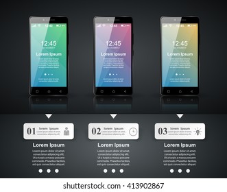Business Infographics origami style Vector illustration. Smartphone icon.