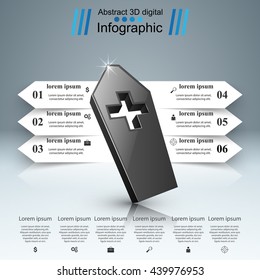 Business Infographics origami style Vector illustration. Coffin sign.