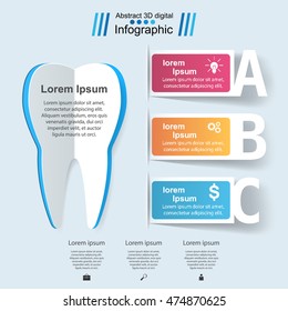 Business Infographics origami style Vector illustration. Tooth icon.