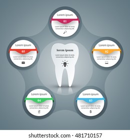 Business Infographics origami style Vector illustration. Tooth