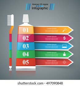 Business Infographics origami style Vector illustration. Toothpaste icon.
