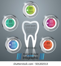 Business Infographics origami style Vector illustration. Tooth icon.