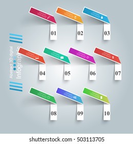 Business Infographics origami style Vector illustration. List of 10 items. 
