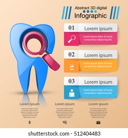 Business Infographics origami style Vector illustration. Tooth icon.