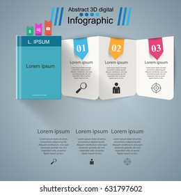 Business Infographics origami style Vector illustration. Blocknote icon.