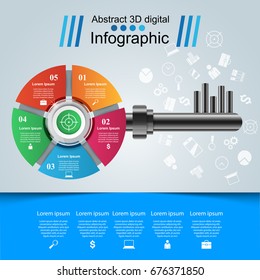 Business Infographics origami style Vector illustration. Key icon.