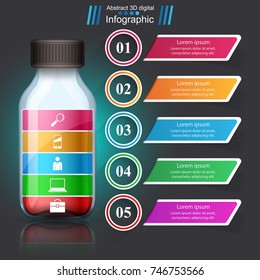 Business Infographics origami style Vector illustration. Bottle, water, drink icon