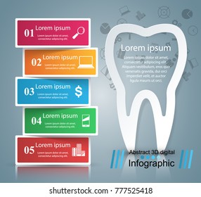 Business Infographics origami style Vector illustration. Tooth icon.