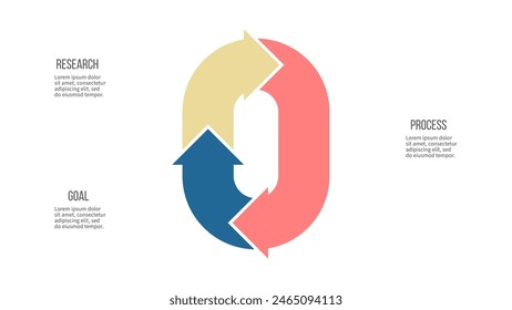 Business infographics. Pie chart, graph with 3 steps, options, arrows. Vector diagram.