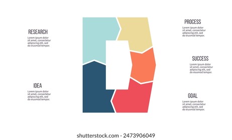 Infografías de negocios. Gráfico circular, gráfico con 5 pasos, opciones, partes. diagrama de Vectores.