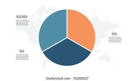 Business Infographics. Pie Chart, Graph With 3 Options, Steps. Vector Circular Diagram.