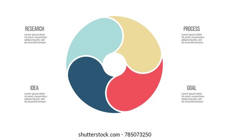 Business infographics. Pie chart, graph with 7 options, steps. Vector circular diagram.