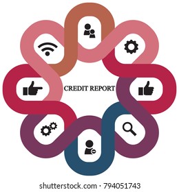Business infographics. Pie chart with the inscription:credit report