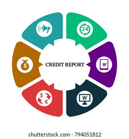 Business infographics. Pie chart with the inscription:credit report