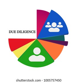 Business infographics. Pie chart with the inscription:due diligence