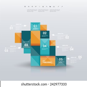 Business Infographics polygonal design style. Can be used for workflow layout, diagram, number options, step up options, web design.