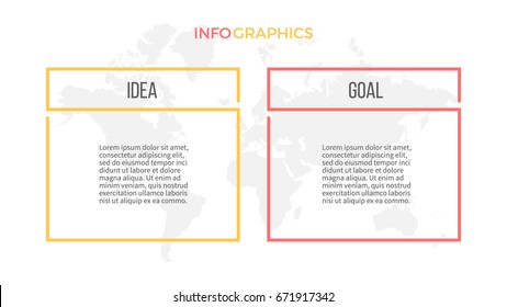 Business infographics. Presentation with 2 columns, options. Vector template.