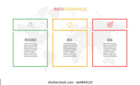 Business Infographics. Presentation With 3 Columns, Options. Vector Template.