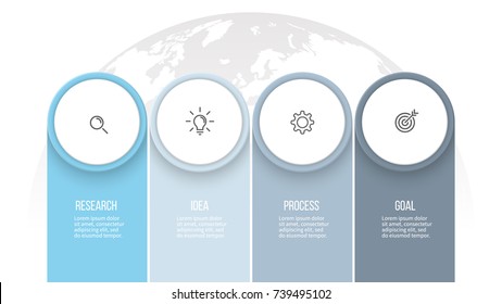 Business infographics. Presentation with 4 columns, options. Vector template.