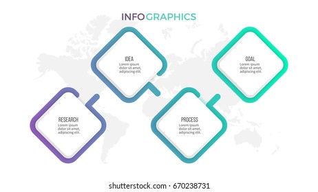 Business infographics. Presentation with 4 steps, options. Vector template.