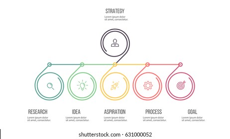 Business infographics. Presentation with 5 steps, options. Hierarchical infographic template.