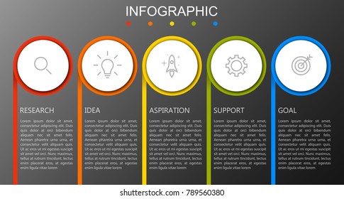 Business infographics presentation with 5 steps