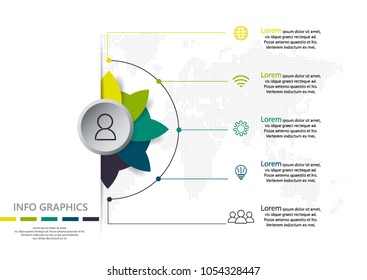  Business Infographics presentation template with 5 idea options. business data,Vector illustration.and icon