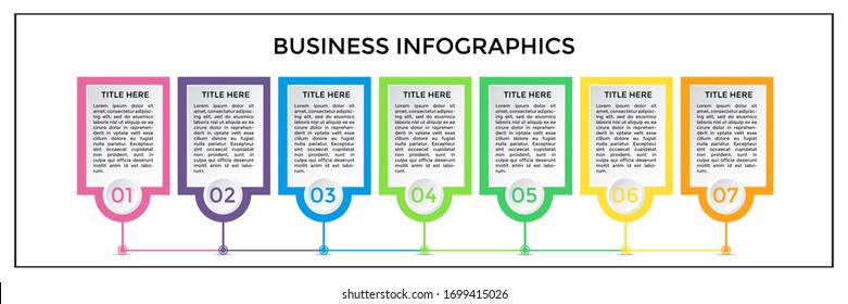 Business infographics presentation template with steps or options. Used for workflow layout, process flow, diagrams, business steps, web design, package options. Vector illustration.