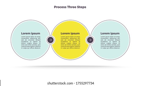 infografías de negocios. Proceso con 3 pasos, opciones, círculos. Elemento de infografía vectorial.
