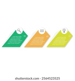 Business infographics. Process with 3 steps, options, hexagon. Vector template. stock illustration Infographic,